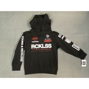 NWT Young & Reckless Boys Small Black/Red Hoodie Size 4/5 Toddler Spellout